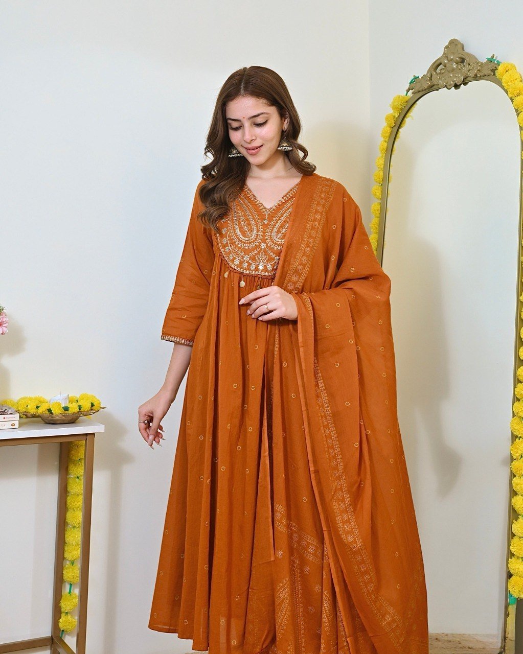 Terracotta Royale Embroidered Kurta - Image 8