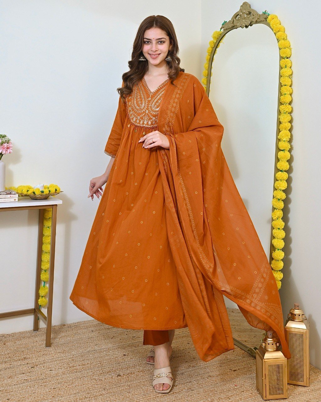 Terracotta Royale Embroidered Kurta - Image 6