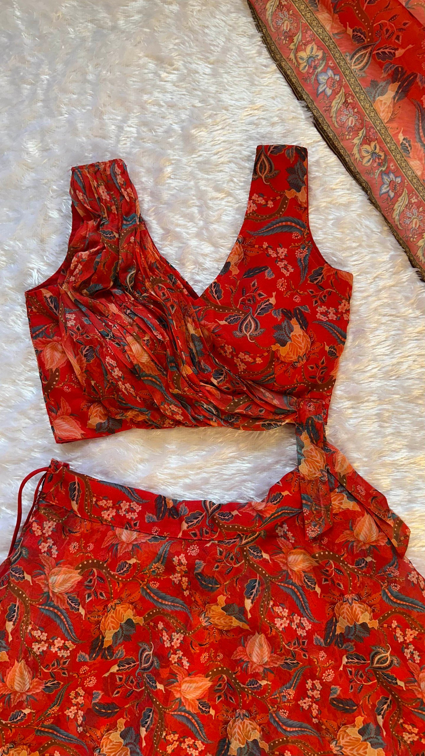 Crimson Raga Printed Lehenga Set - Image 6