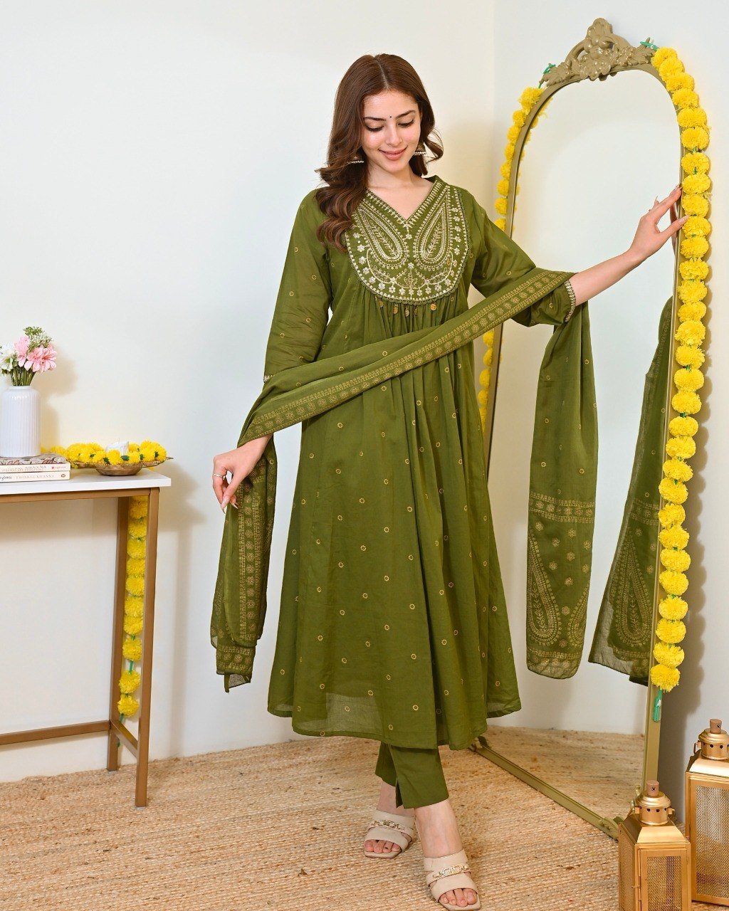 Terracotta Royale Embroidered Kurta - Image 15