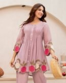 Lavender Grace Pintuck Embroidered Kurta