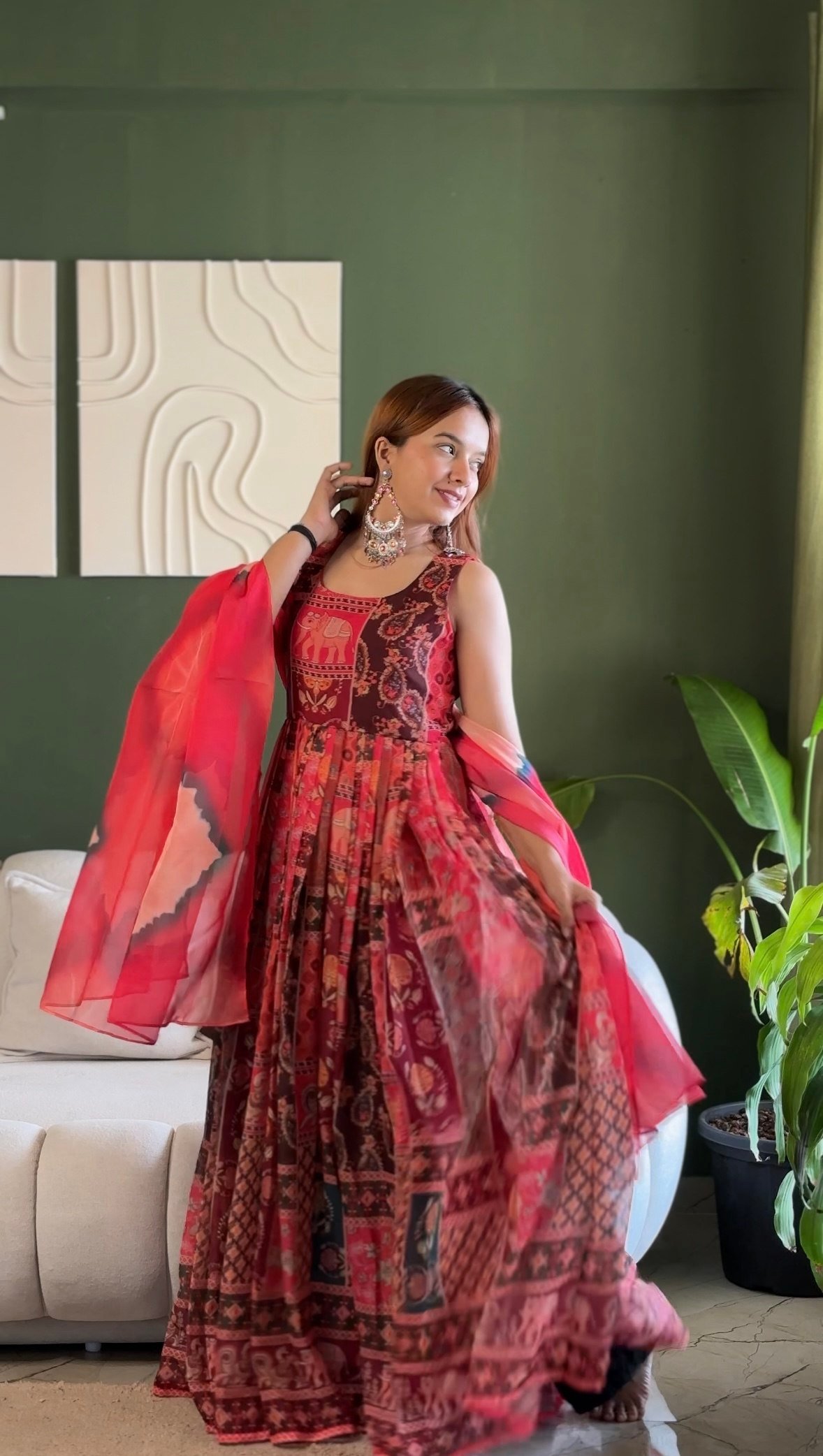 Royal Heritage Patchwork Printed Flared Dress - Image 5