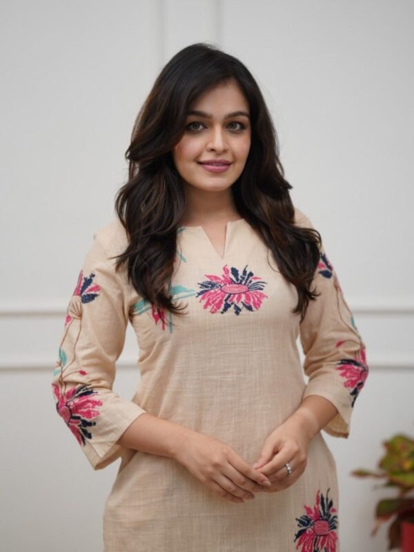 Sand Bloom Embroidered Kurta