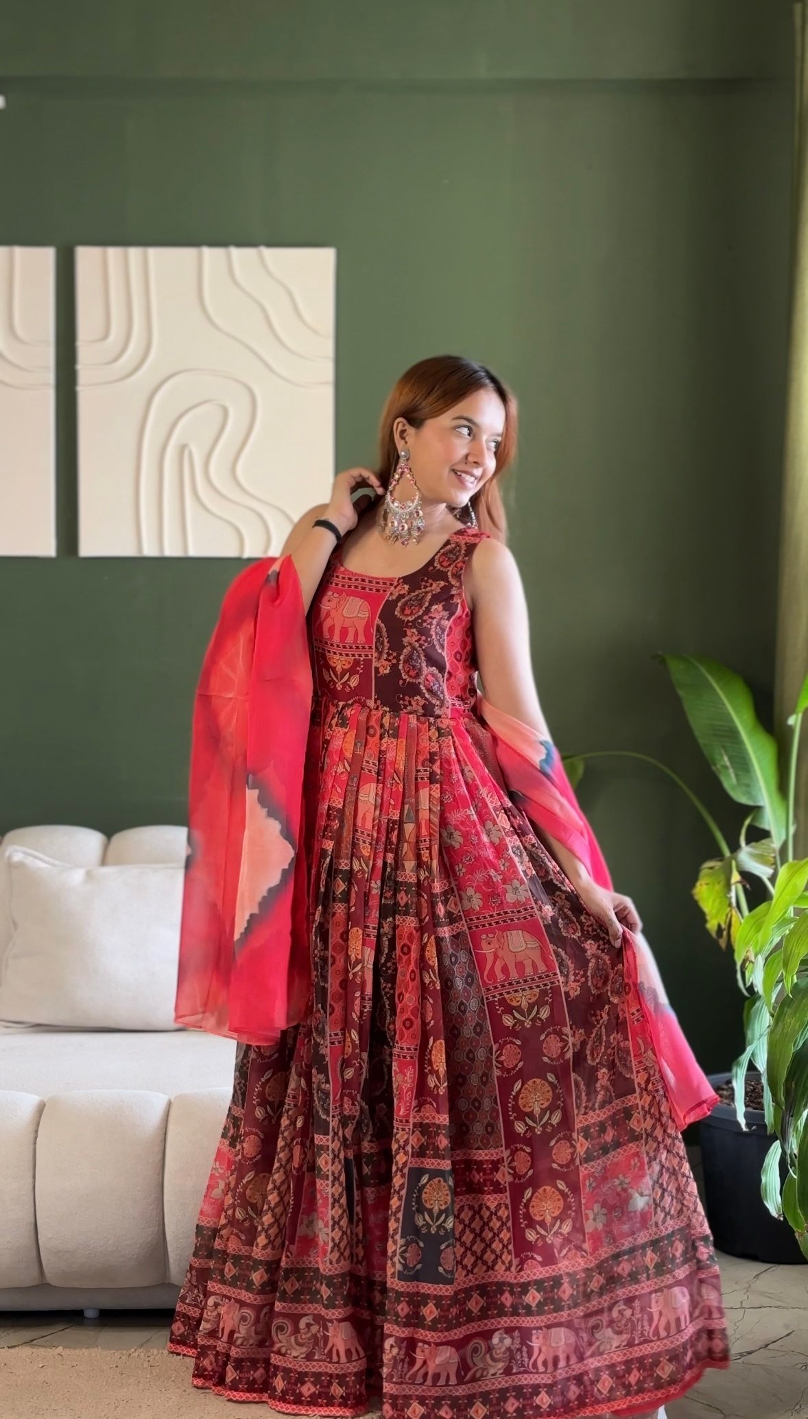 Royal Heritage Patchwork Printed Flared Dress - Image 7