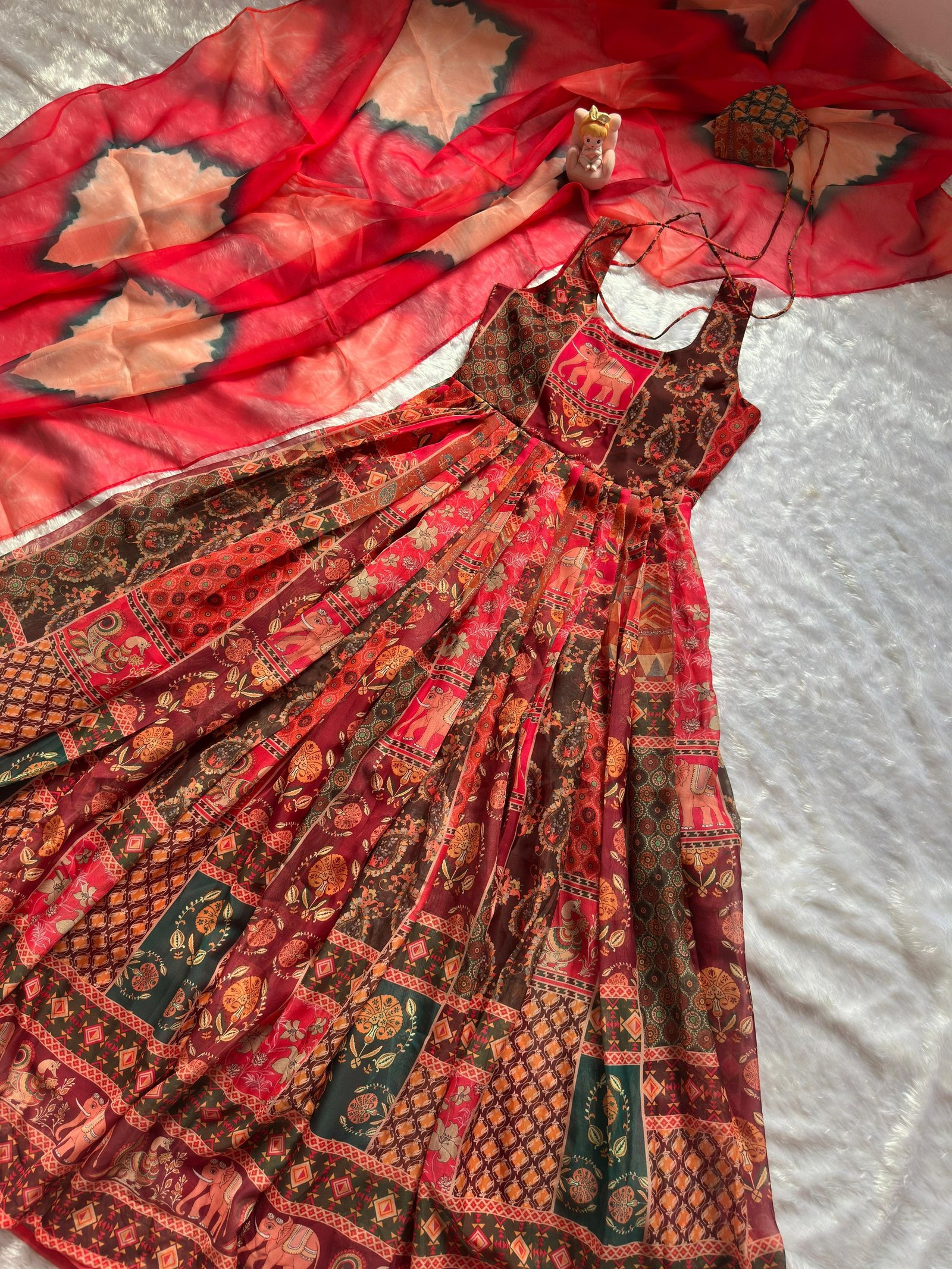 Royal Heritage Patchwork Printed Flared Dress - Image 8