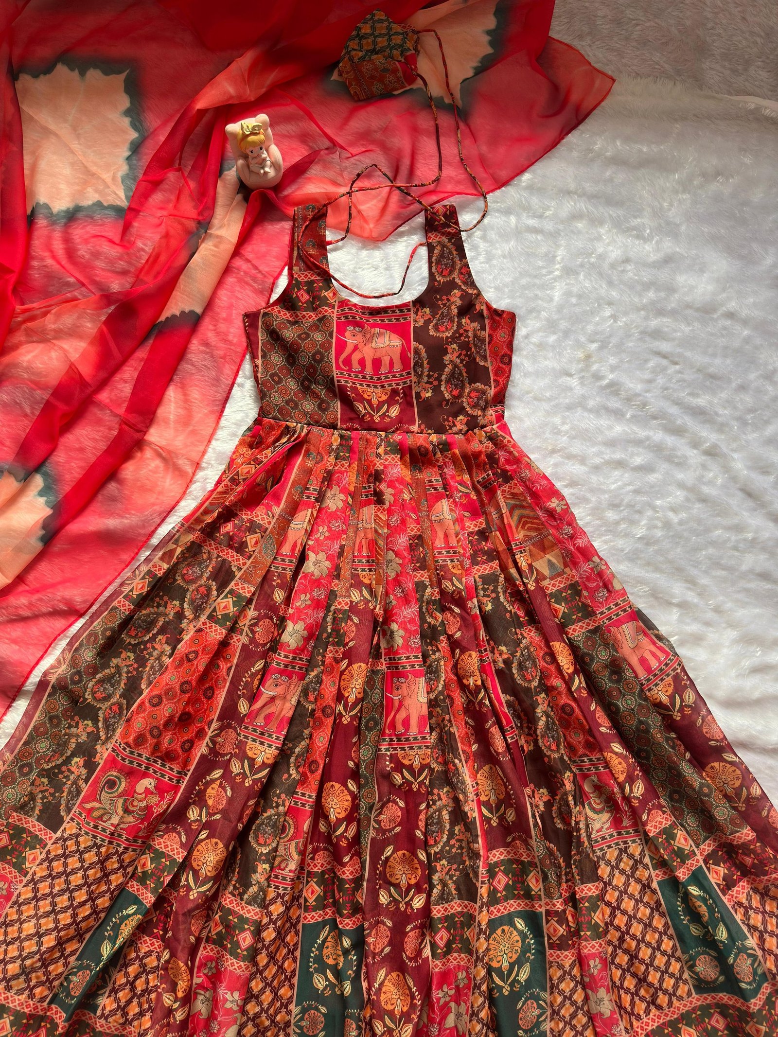 Royal Heritage Patchwork Printed Flared Dress - Image 2