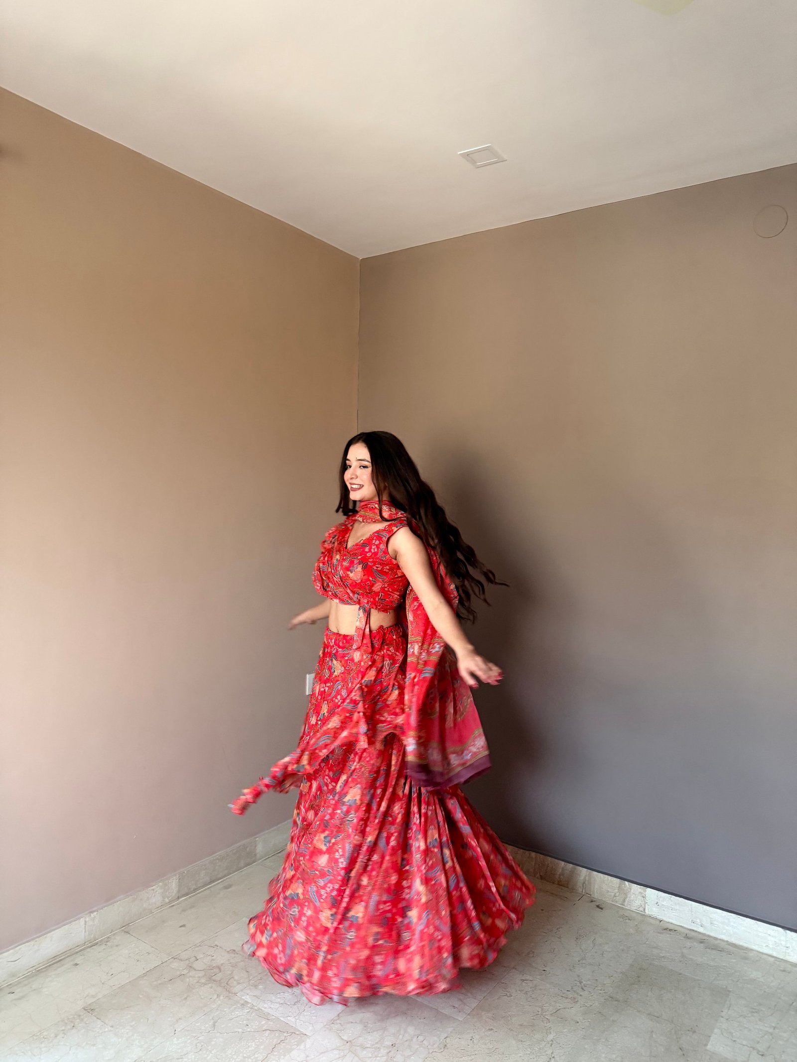 Crimson Raga Printed Lehenga Set - Image 12